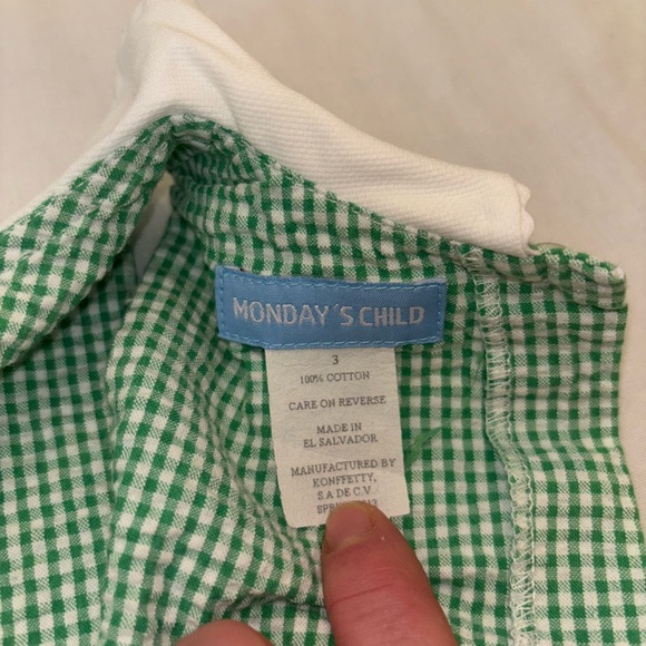 Green and white seersucker sundress - Picture 2 of 3